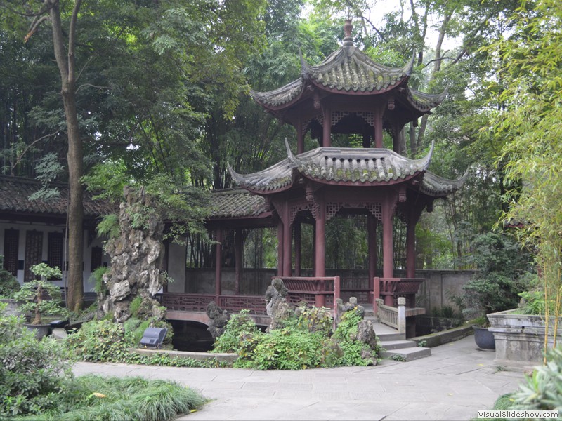 A pagoda located in the park.
