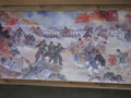 A mural of the "An Lushan Rebellion" that took place during Du Fu's life in 755.<br/>