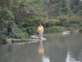 Brad crossing the main pond in the park.