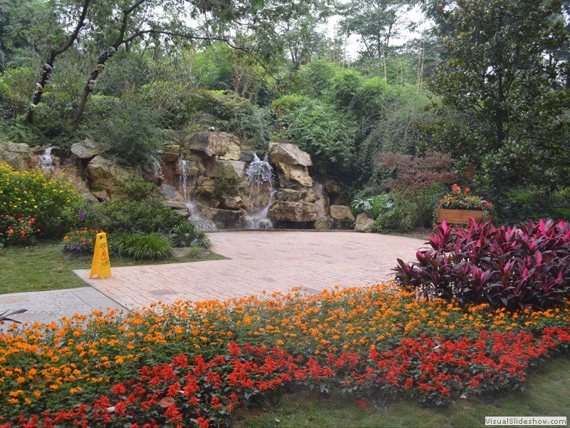 The park is a beautiful flower garden!