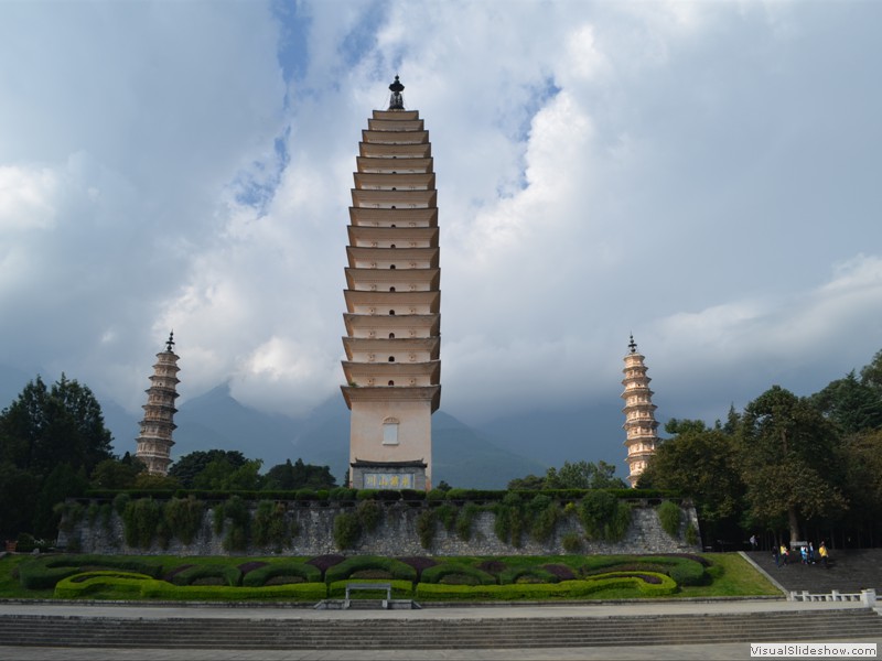 The three very large pagodas.