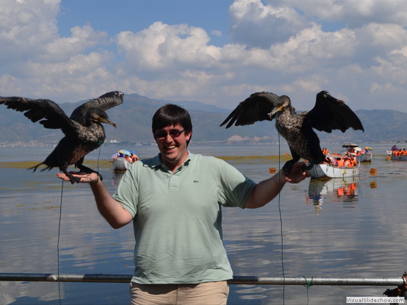Brad holding two of the Cormorants!