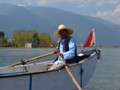 Our oarsman rowing us out into the lake.