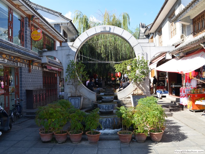 A pretty waterfall in town