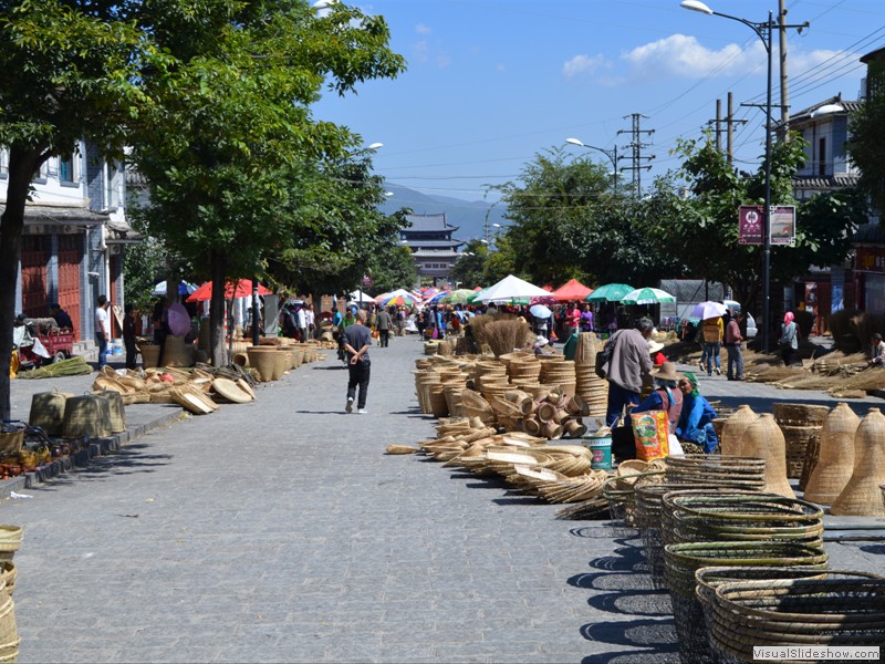 Lots of baskets for sale.