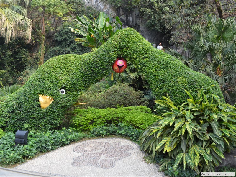 Some elephant topiary creations in the park.