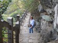 The long climb up the stairs to the top of the hill.