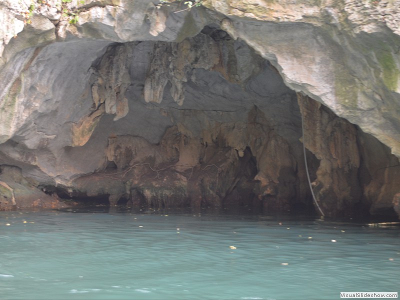 A river cave.