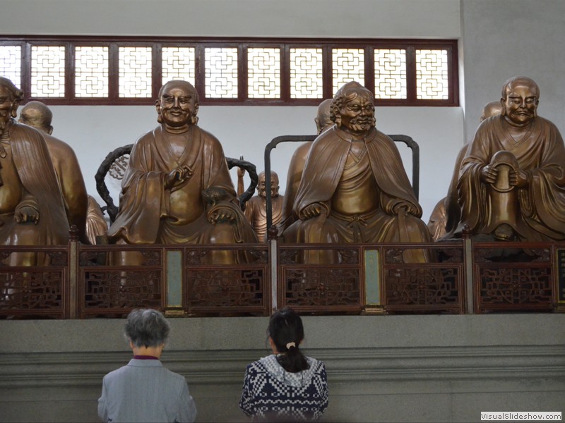 A few of the 500 Buddha's in the Temple.