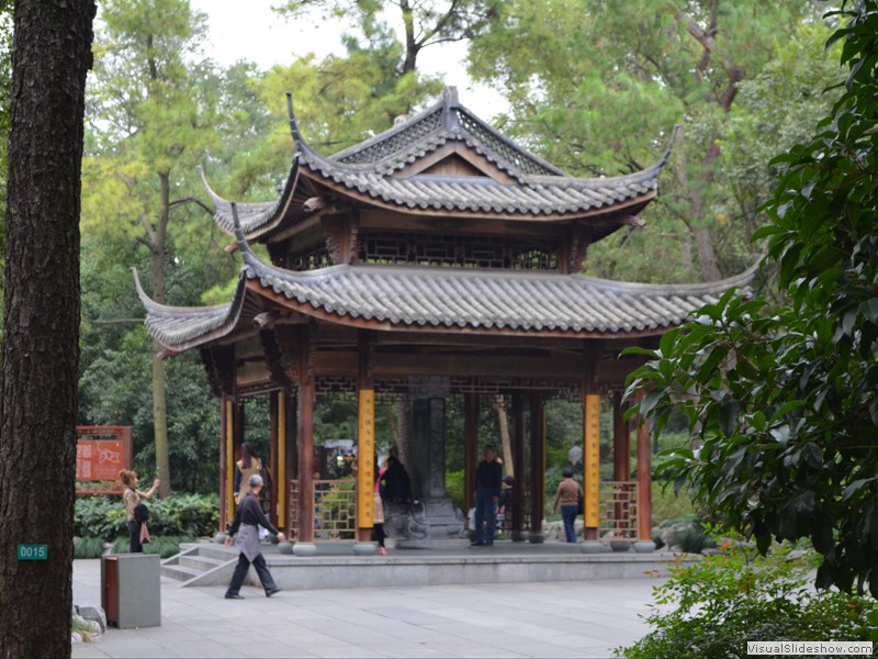 One of the small pagoda's in the park.