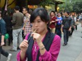 Andrea had fun with a whistle she got. 
