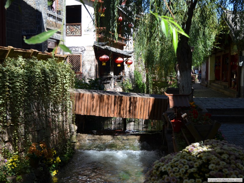 A water fall in the town stream.