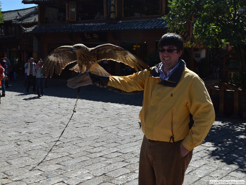 Brad got to hold the hawk.