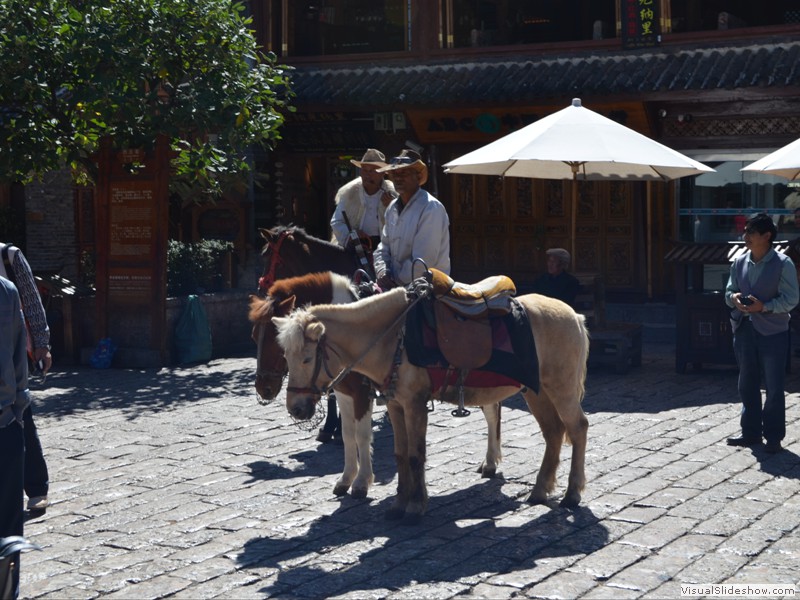 Some of the local folks are on horseback.