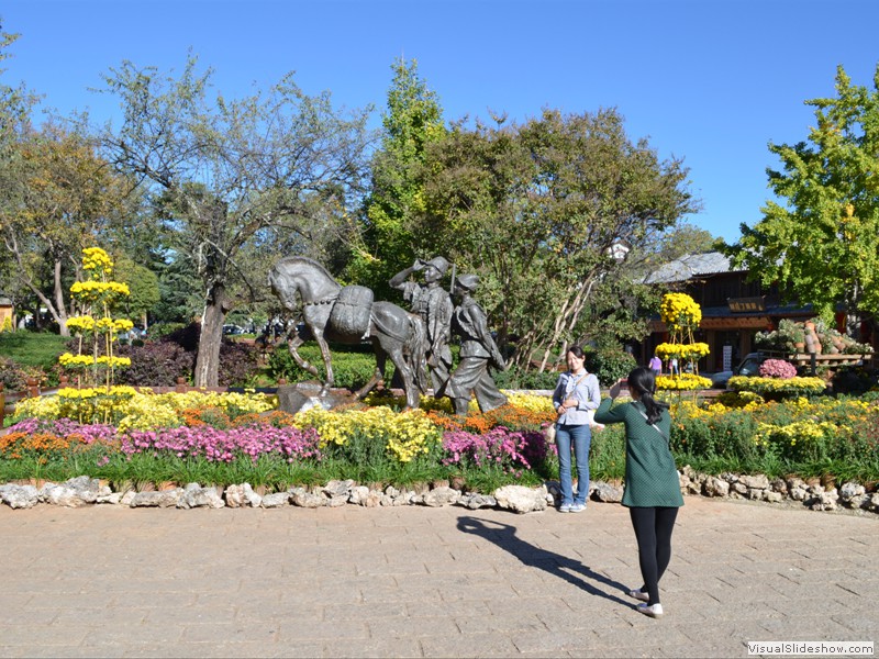 More flowers in the town square.