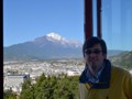 A view of the snowcapped mountain.