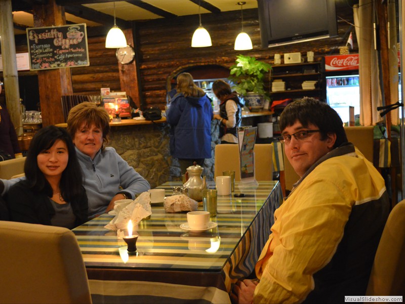 Enjoying a break in the evening.
