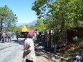 One of the two truck crashes we saw along the mountain roads.