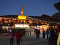 A Tibetian prayer monument in a town square.