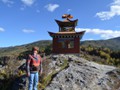 A Tibetain prayer pagoda at the top of the mountain.