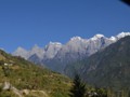 A great view of the snowcapped mountains.
