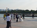 A wedding party at the lake.