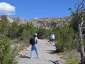 Claudette following the entrance trail.