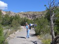 Claudette following the entrance trail.